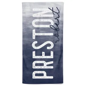 Dark Navy Ombre Personalized Kids Beach Towel