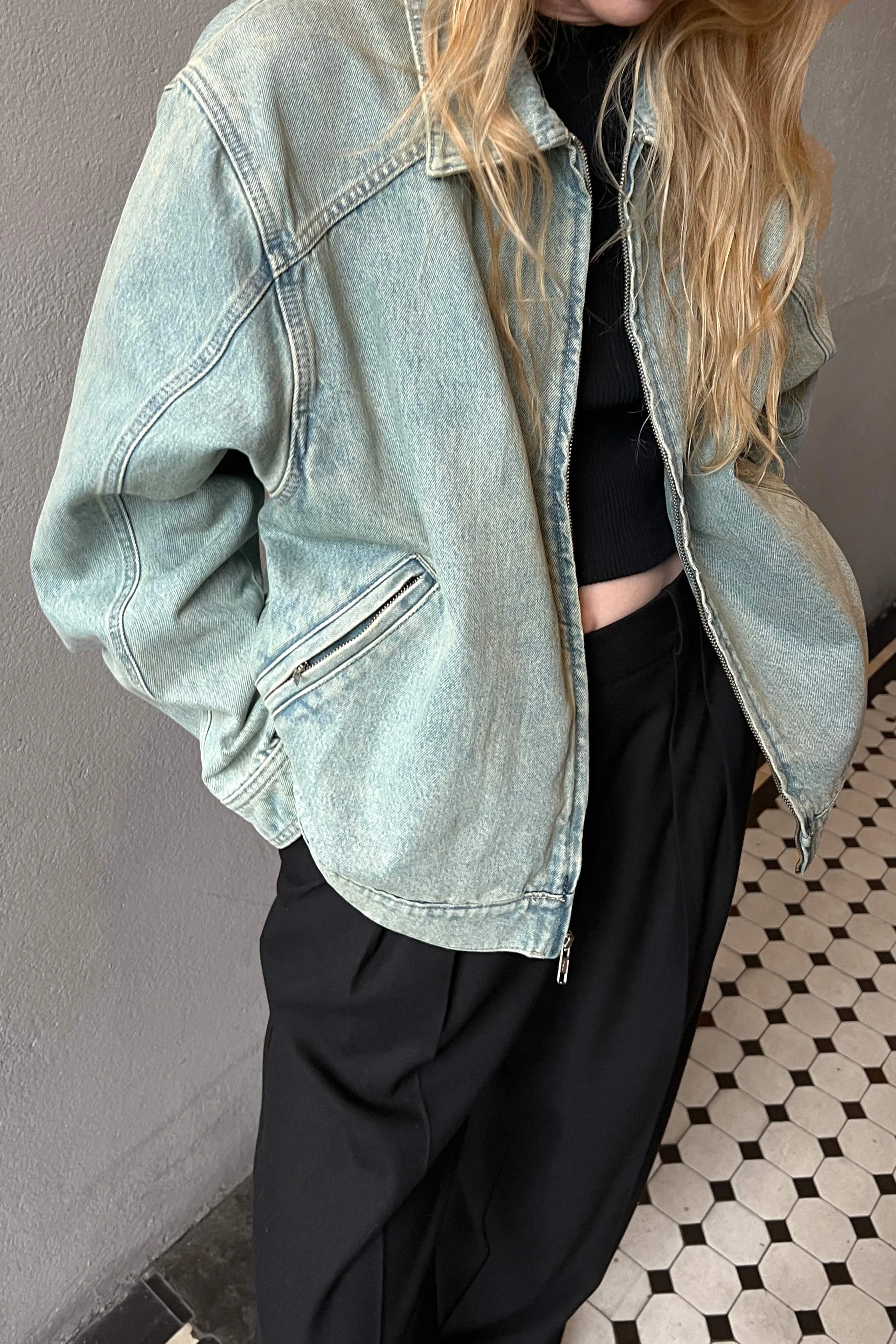 DENIM BOMBER JACKET