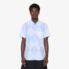 Diamond Patchwork Shirt White | Blue