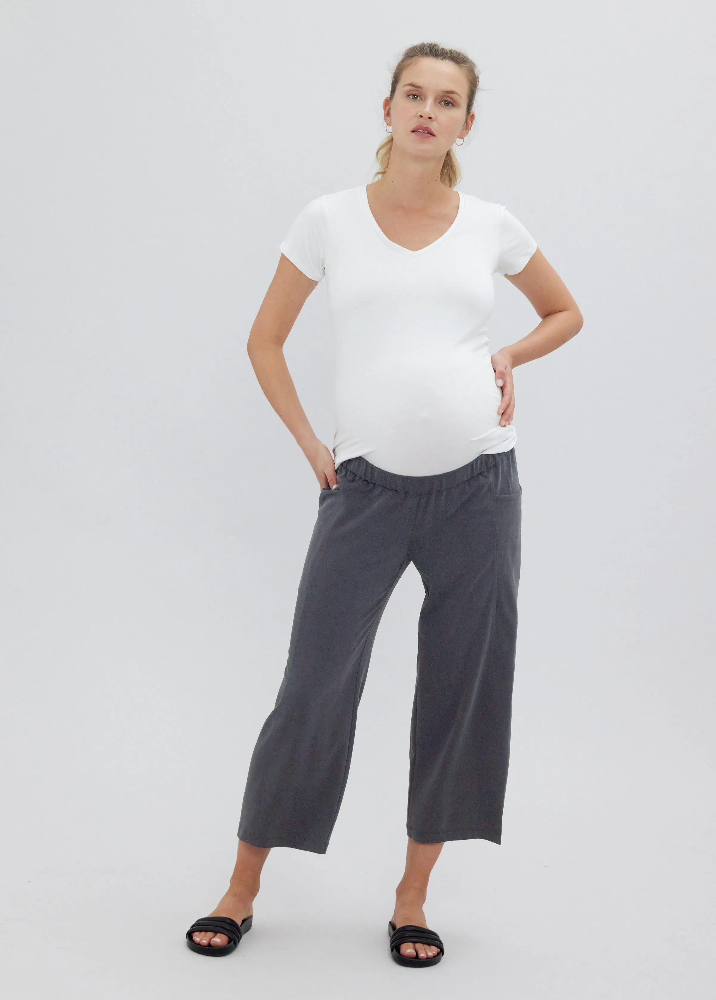 Easy Wide Leg Crop Maternity Pant