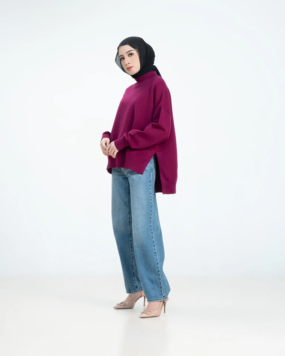 Esmee Sweater - Magenta - Sweater Atasan Knitwear Wanita - KW1720460