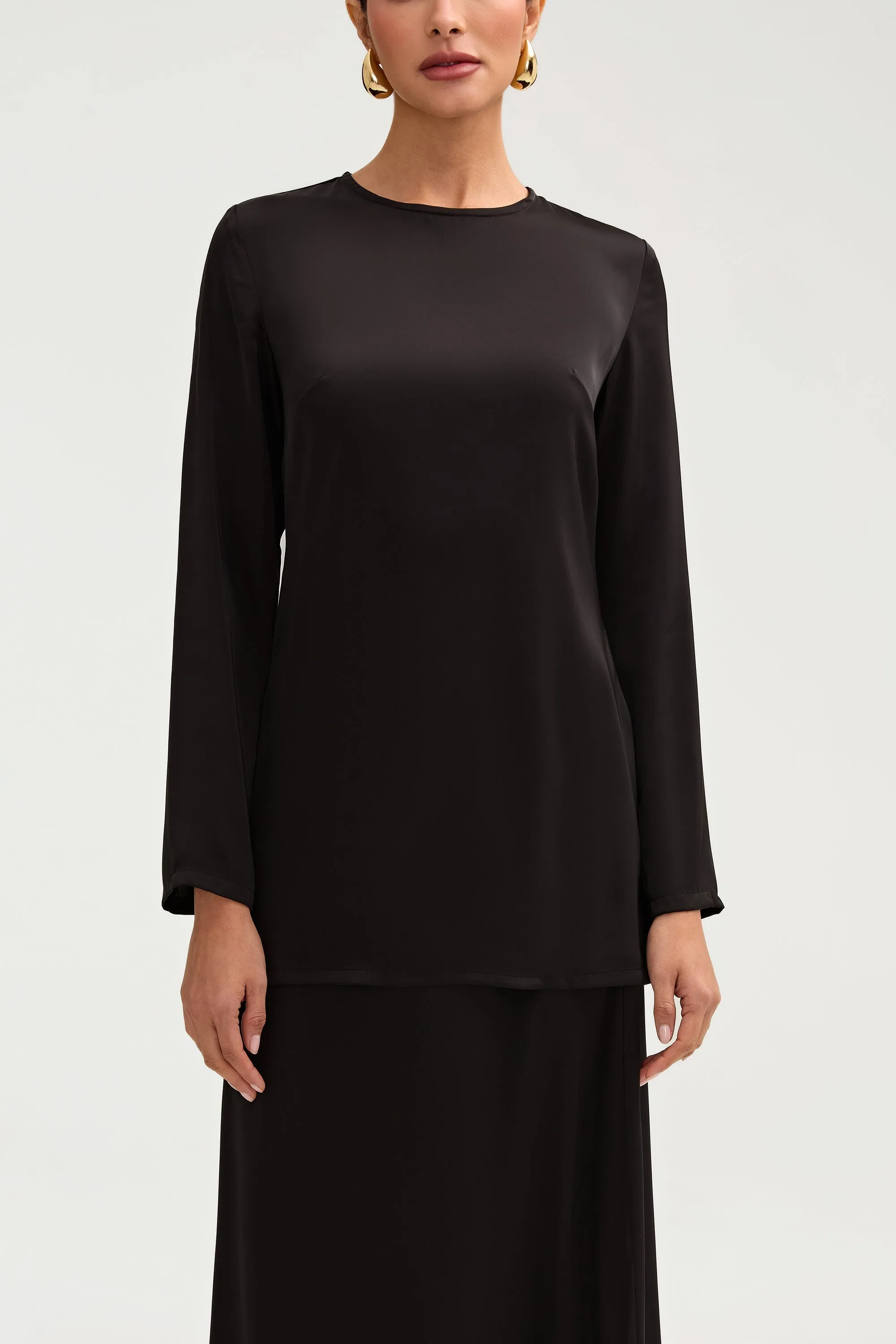 Essential Satin Top - Black