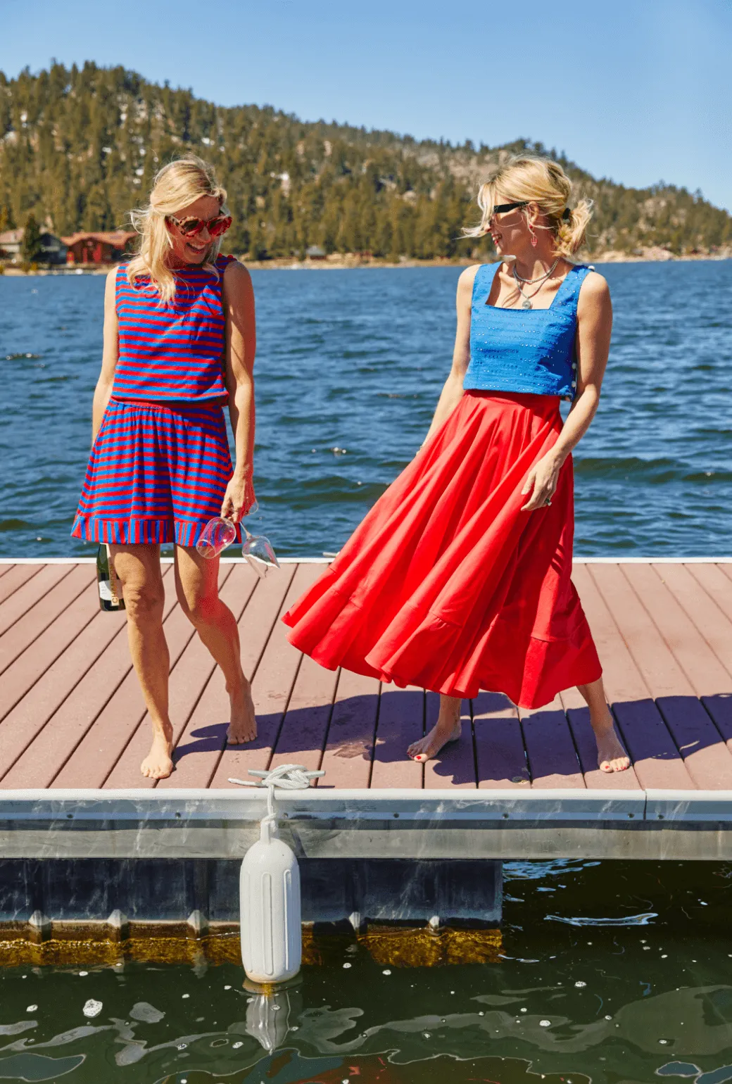 Everyday MINI Skirt  - Red & Blue Stripe