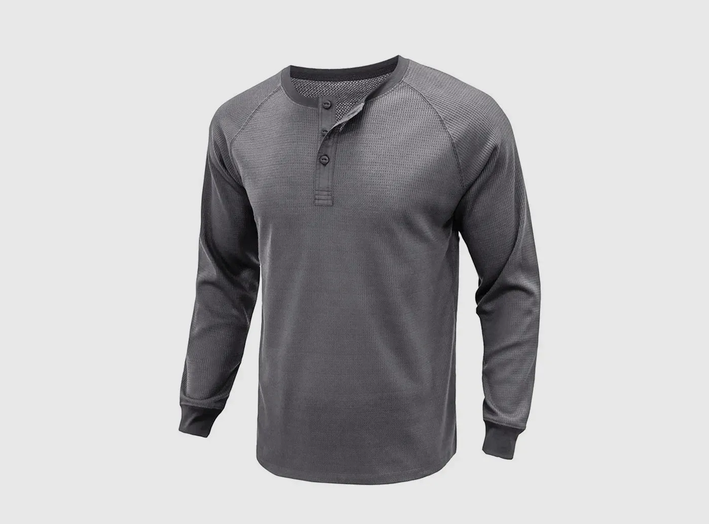 FitVille Men's Long-Sleeve Waffle Shirt