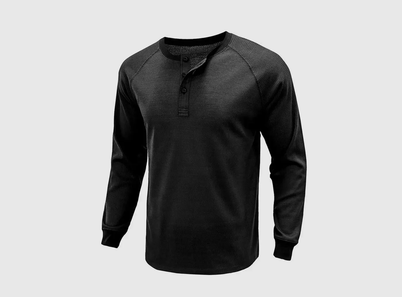 FitVille Men's Long-Sleeve Waffle Shirt