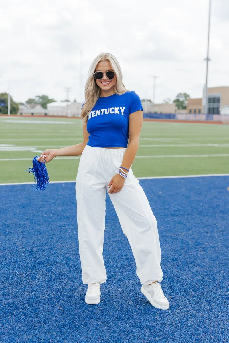 Game On White Parachute Pants