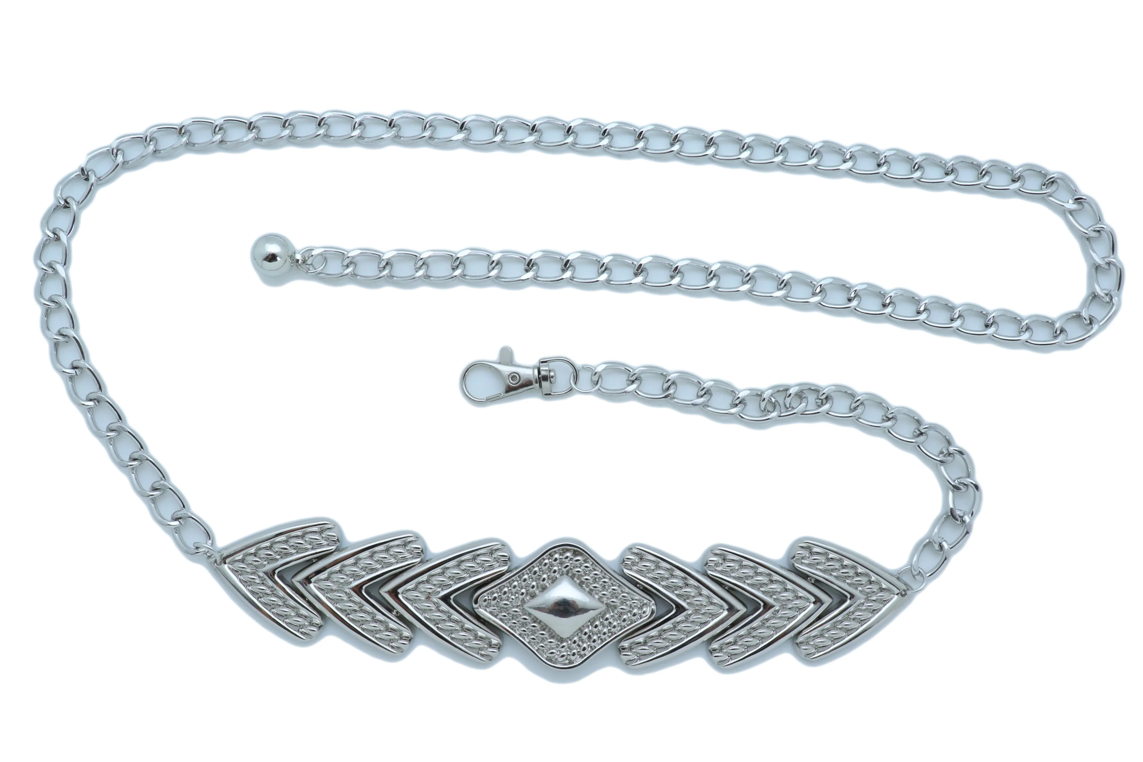 Geometric Arrowhead Metal Chain Belt