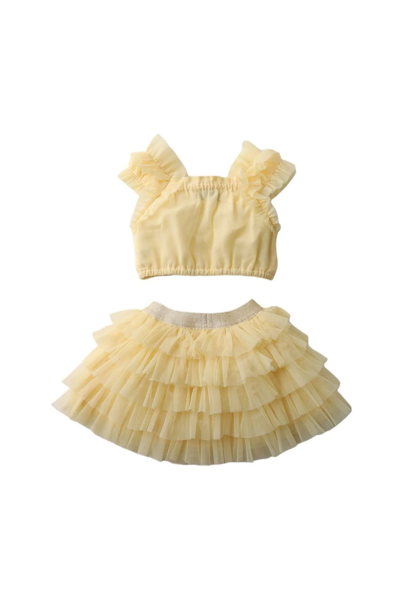 Gingersnaps Tulle Smocked Blouse & Skirt Set