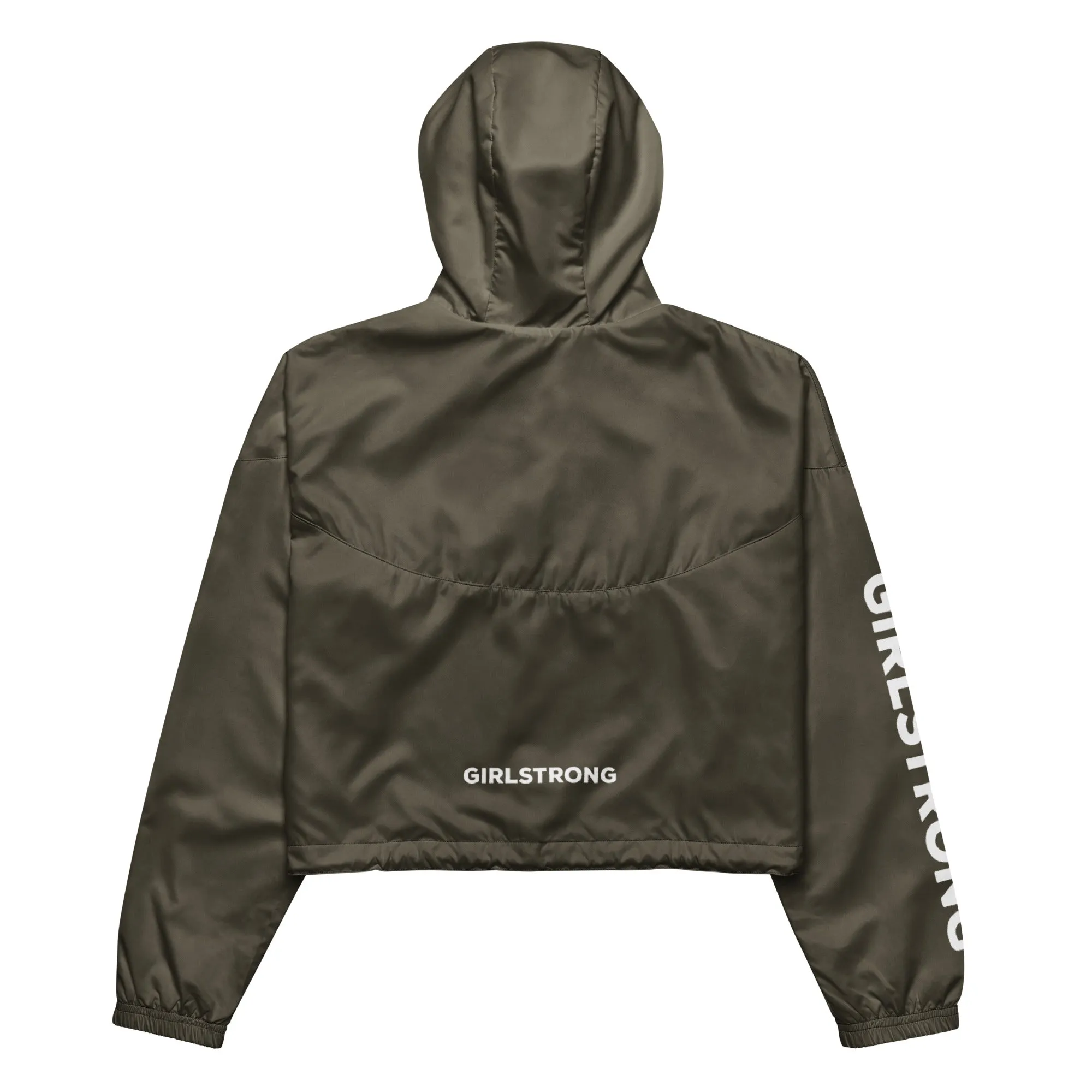 GIRLFRIEND PULLOVER CROP WINDBREAKER ARMY GREEN GIRLSTRONG