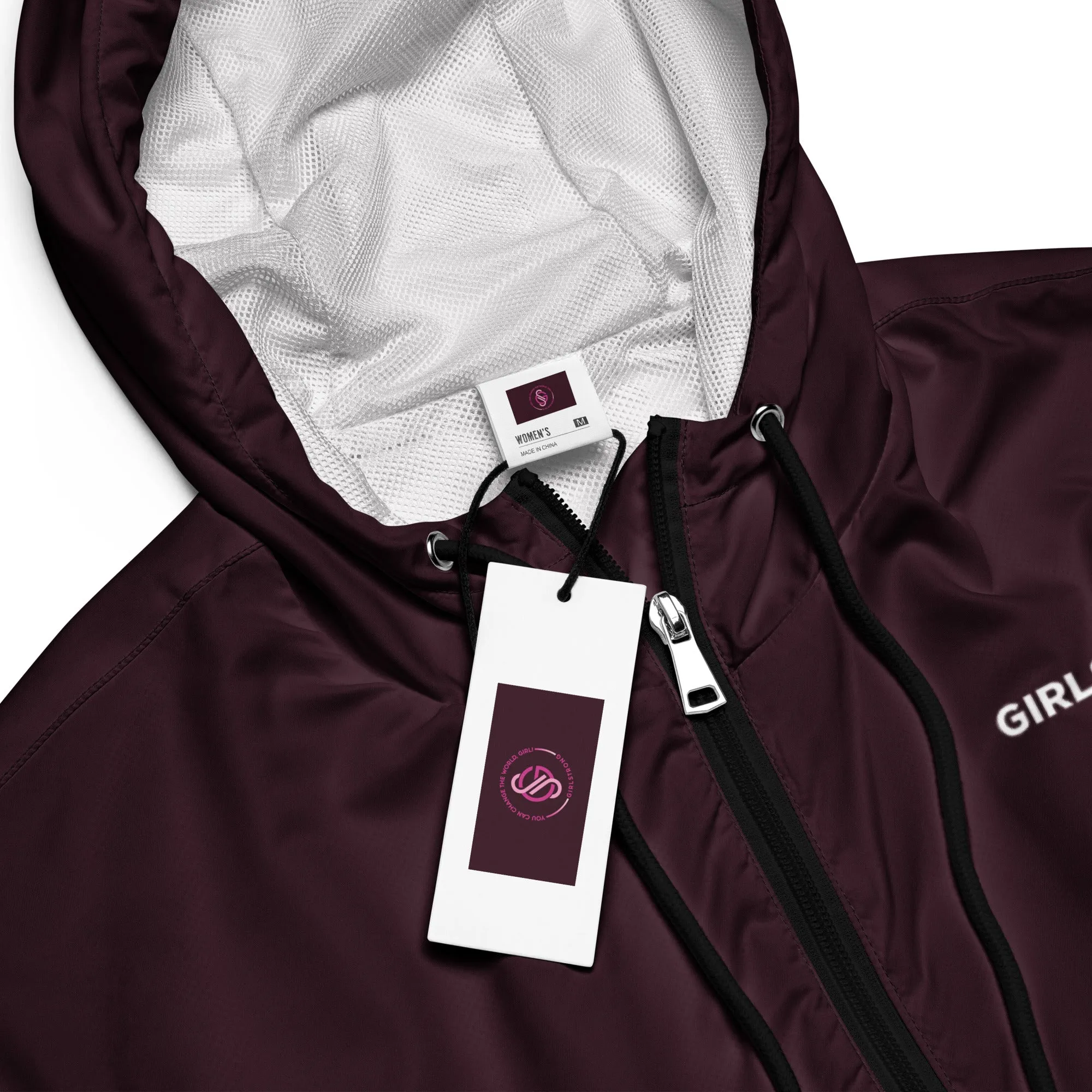 GIRLFRIEND PULLOVER CROP WINDBREAKER CABERNET GIRLSTRONG