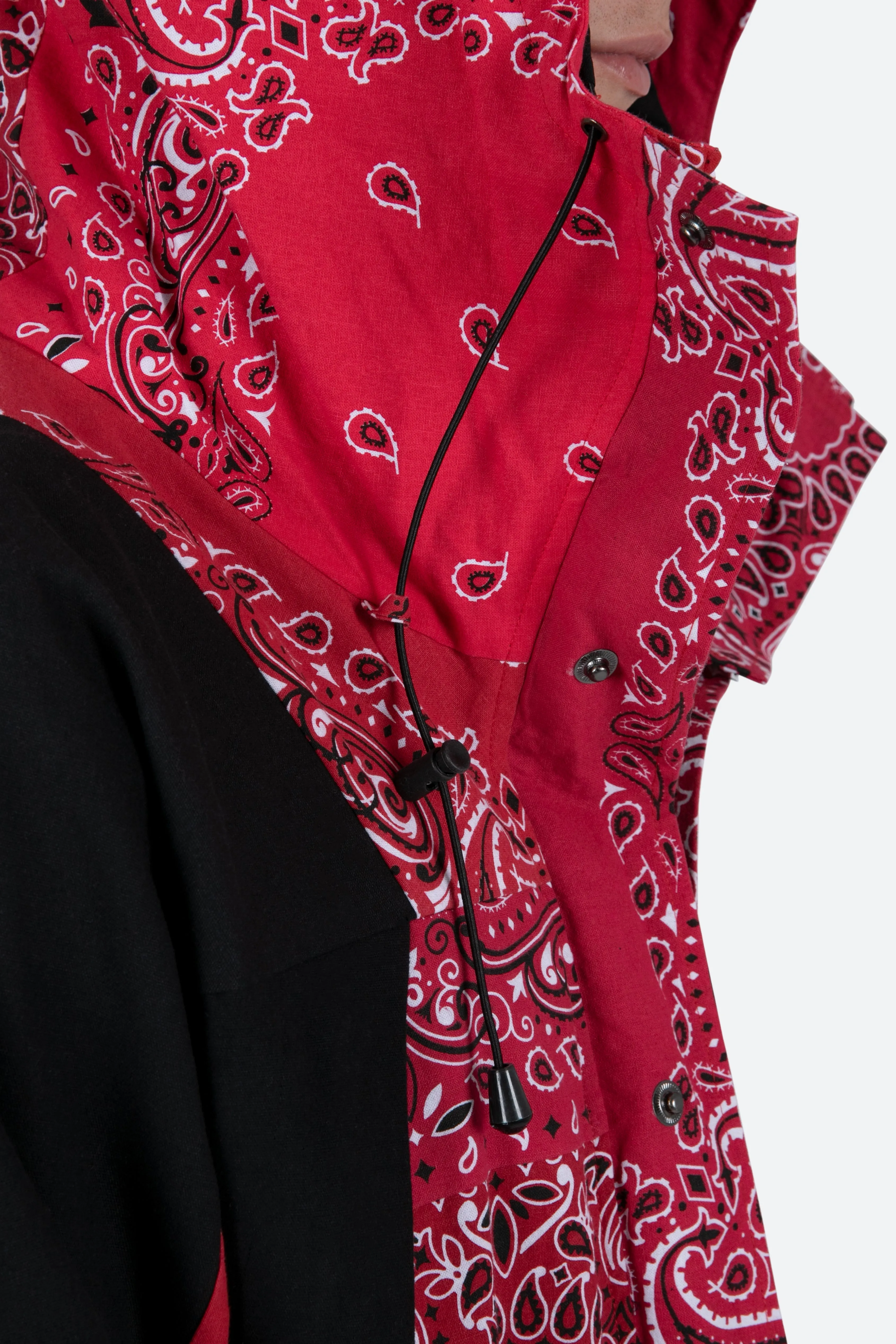 Hooded Bandana Jacket - Red