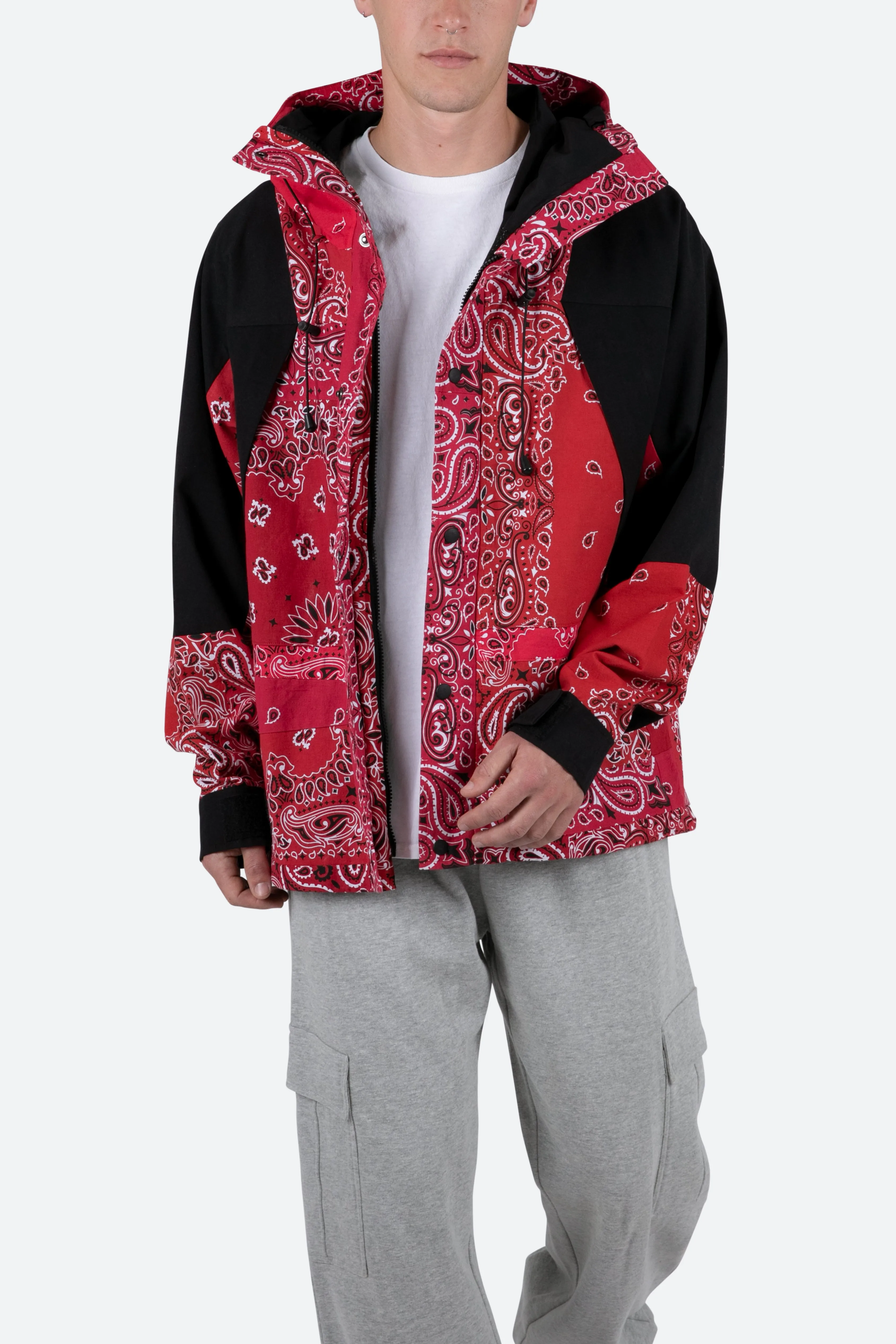 Hooded Bandana Jacket - Red