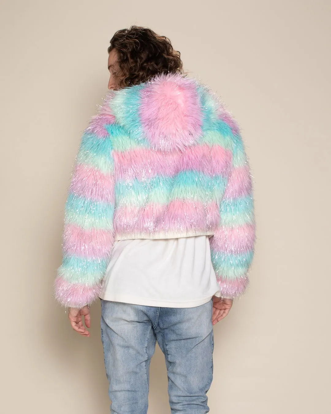 Hooded Men's Cropped Faux Fur Jacket | Doll Party