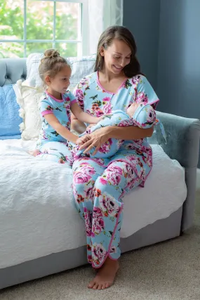 Isla Mom Pajamas & Big Sister Pajamas & Matching Swaddle Blanket Set