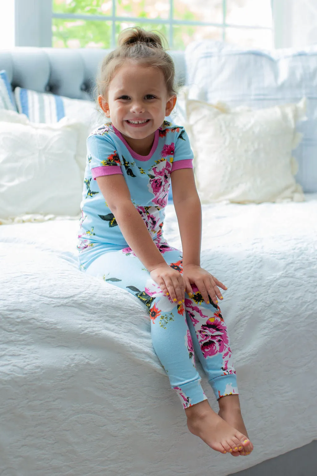 Isla Mom Pajamas & Big Sister Pajamas & Matching Swaddle Blanket Set