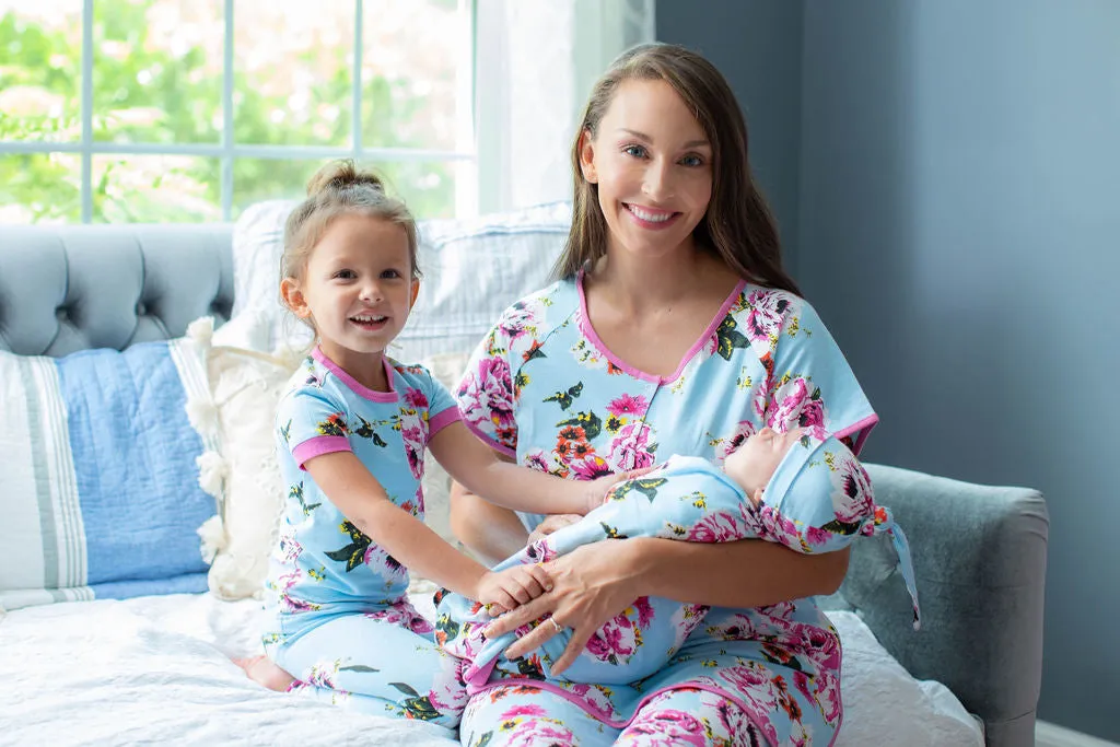 Isla Mom Pajamas & Big Sister Pajamas & Matching Swaddle Blanket Set