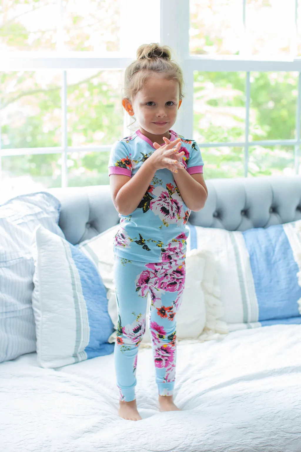 Isla Mom Pajamas & Big Sister Pajamas & Matching Swaddle Blanket Set