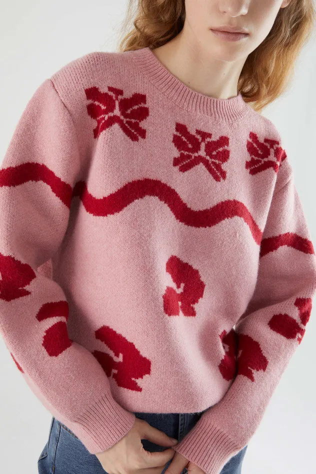 Jacquard Sweater - Pink