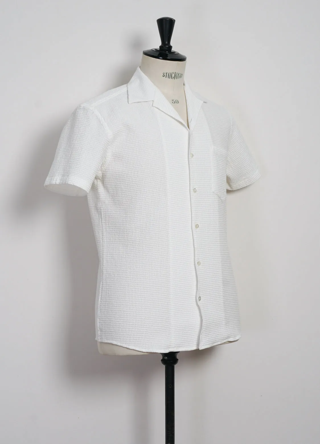 JONNY | Short Sleeve Shirt | Waffle White