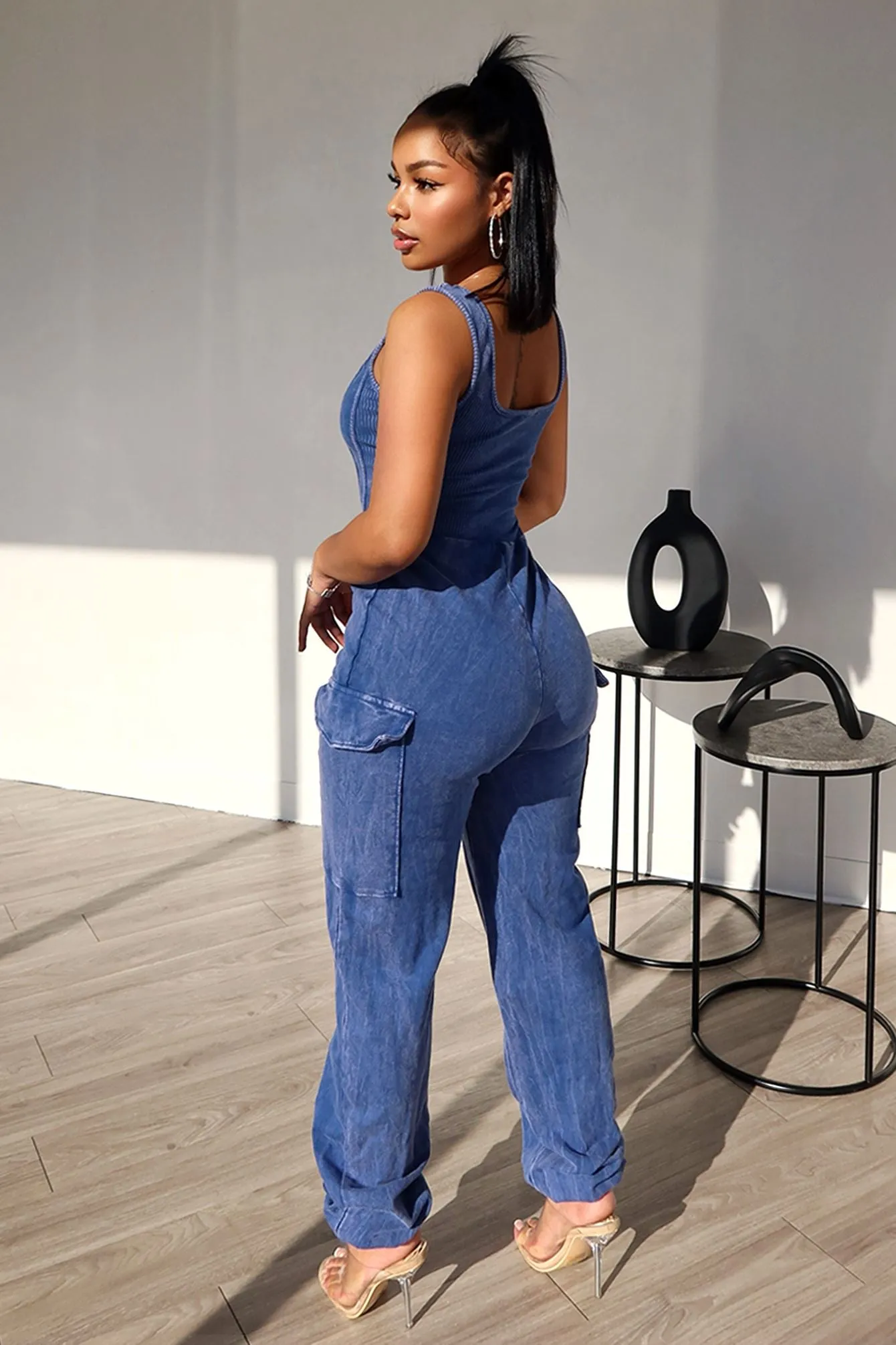 Kacy Mineral Washed Tank Jumpsuit