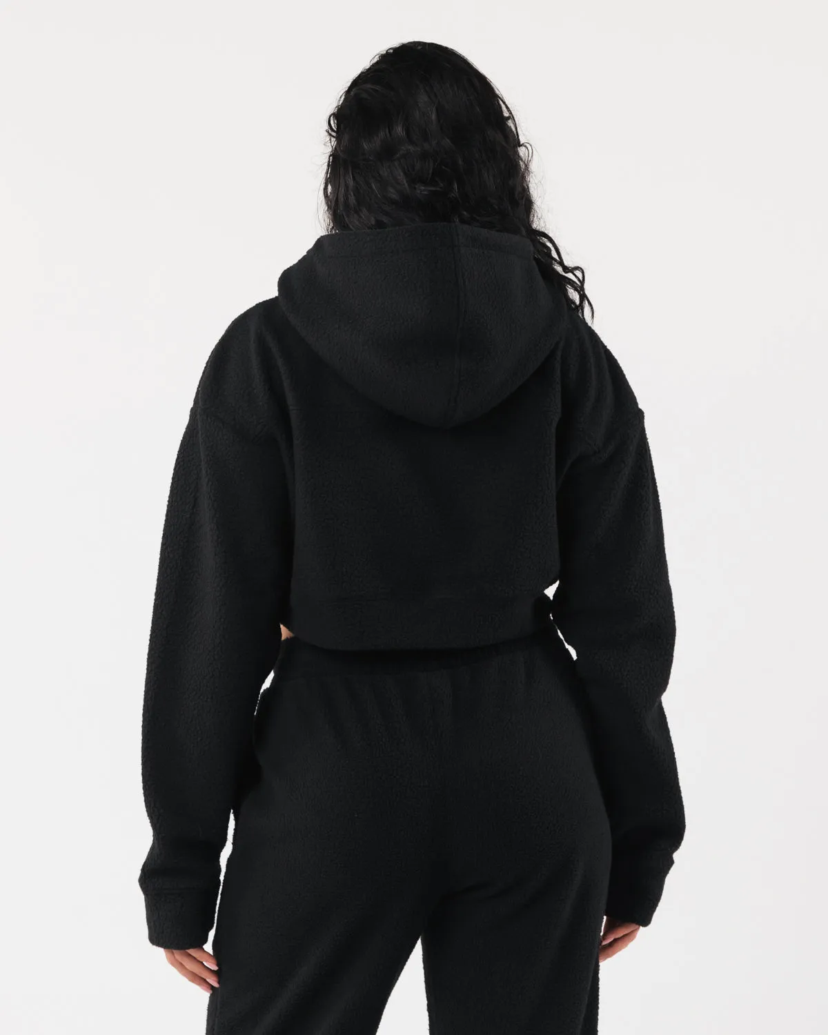 King Crop Hoodie - Black