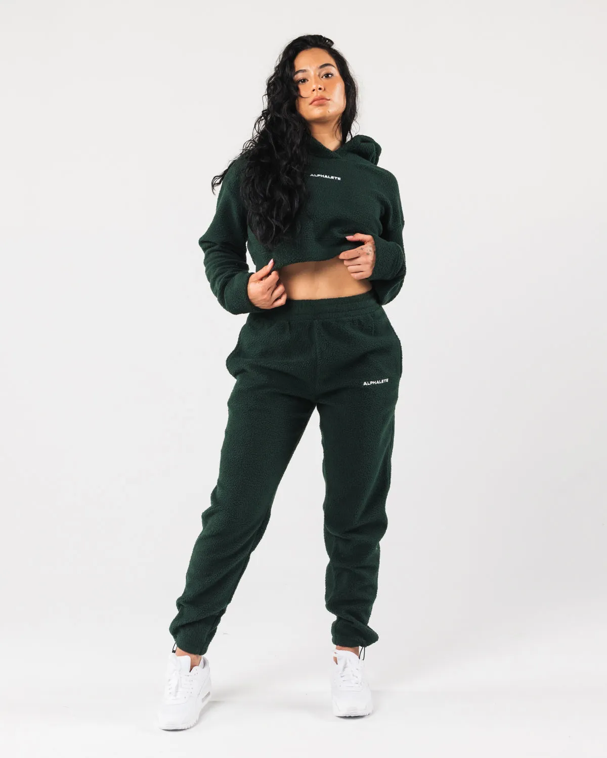 King Crop Hoodie - Evergreen