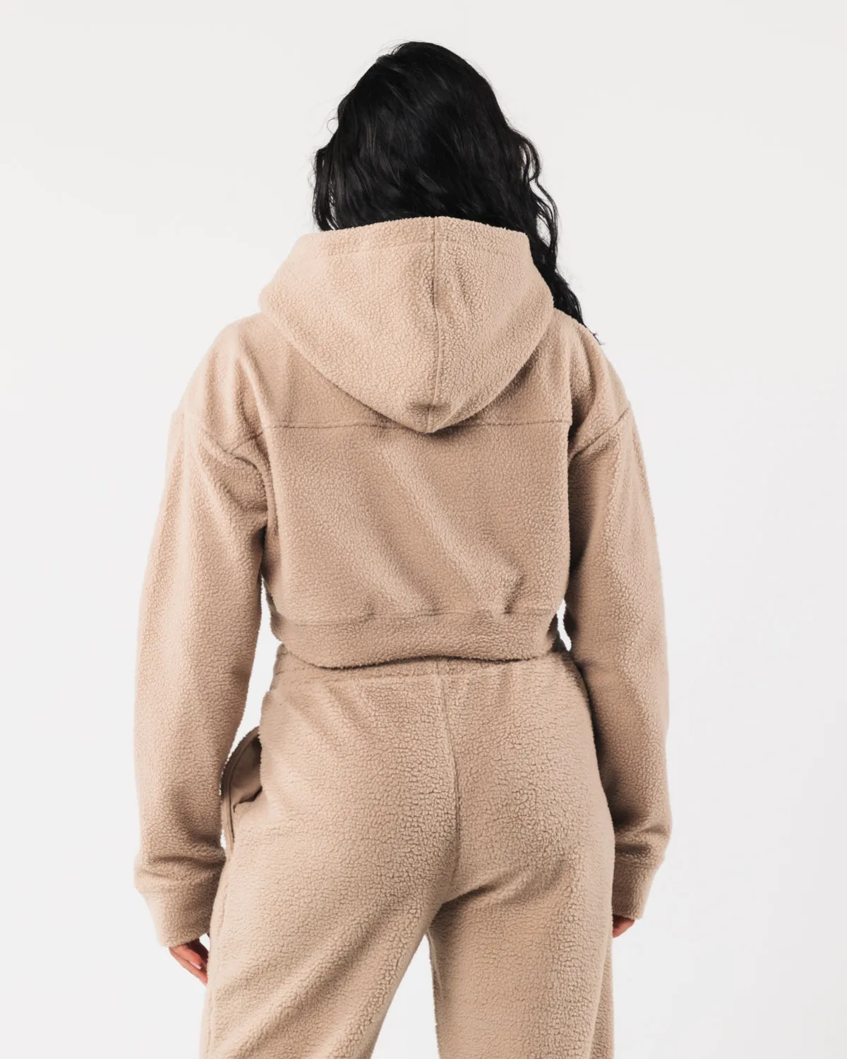 King Crop Hoodie - Linen