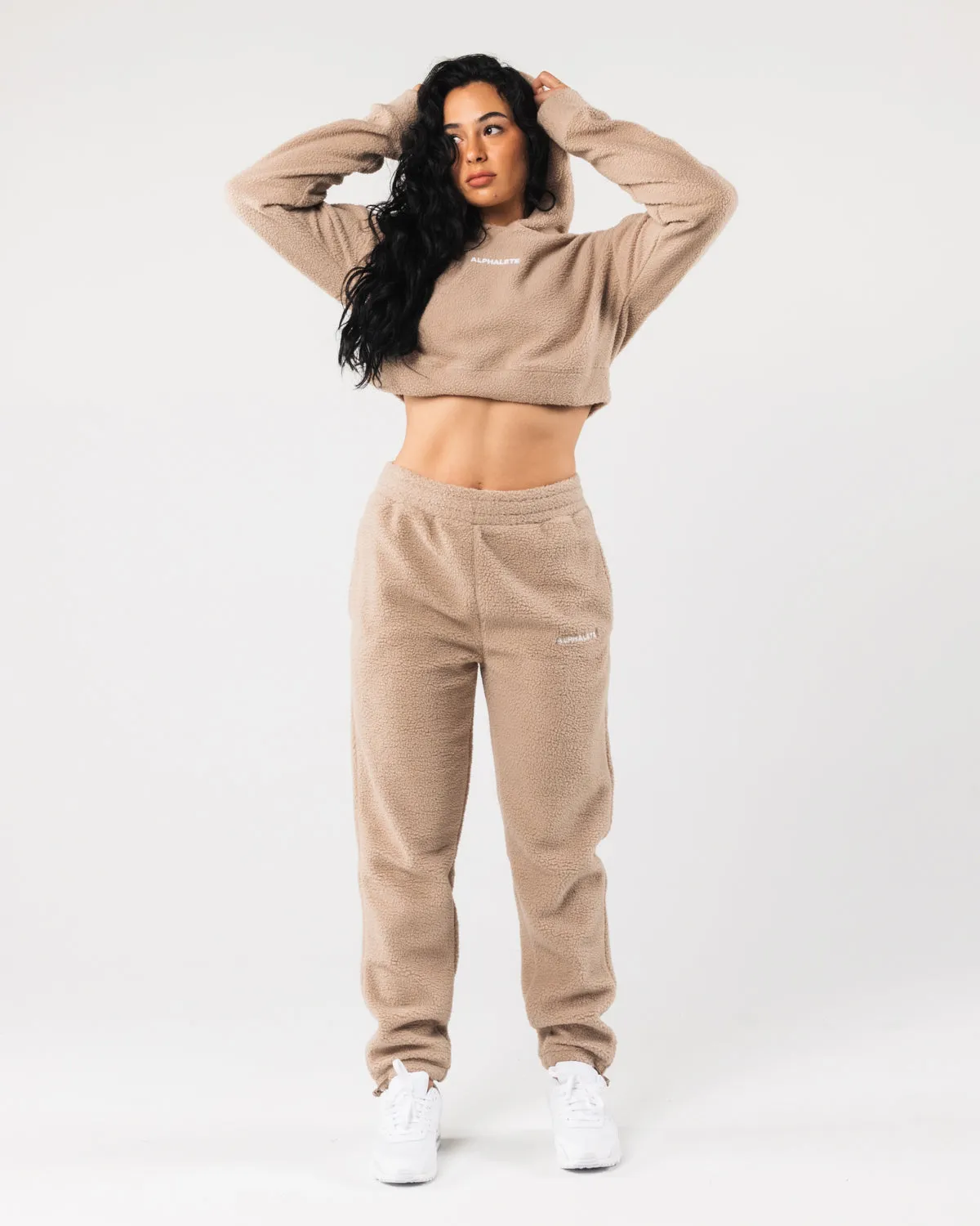 King Crop Hoodie - Linen