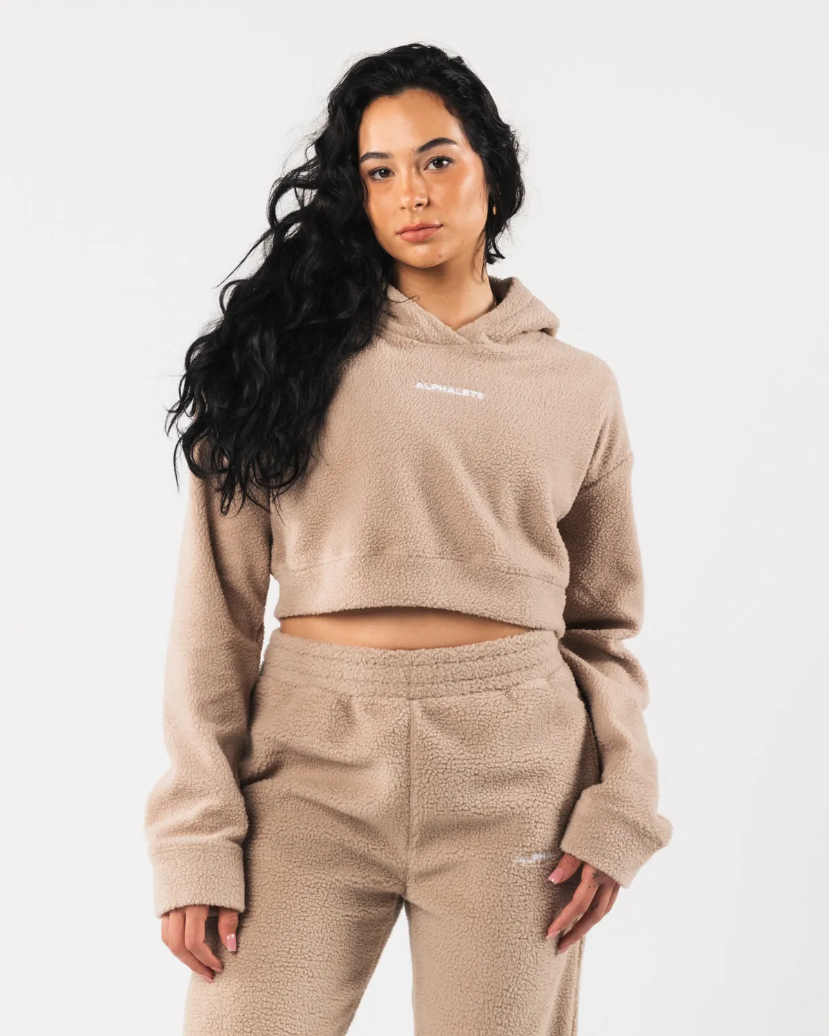 King Crop Hoodie - Linen