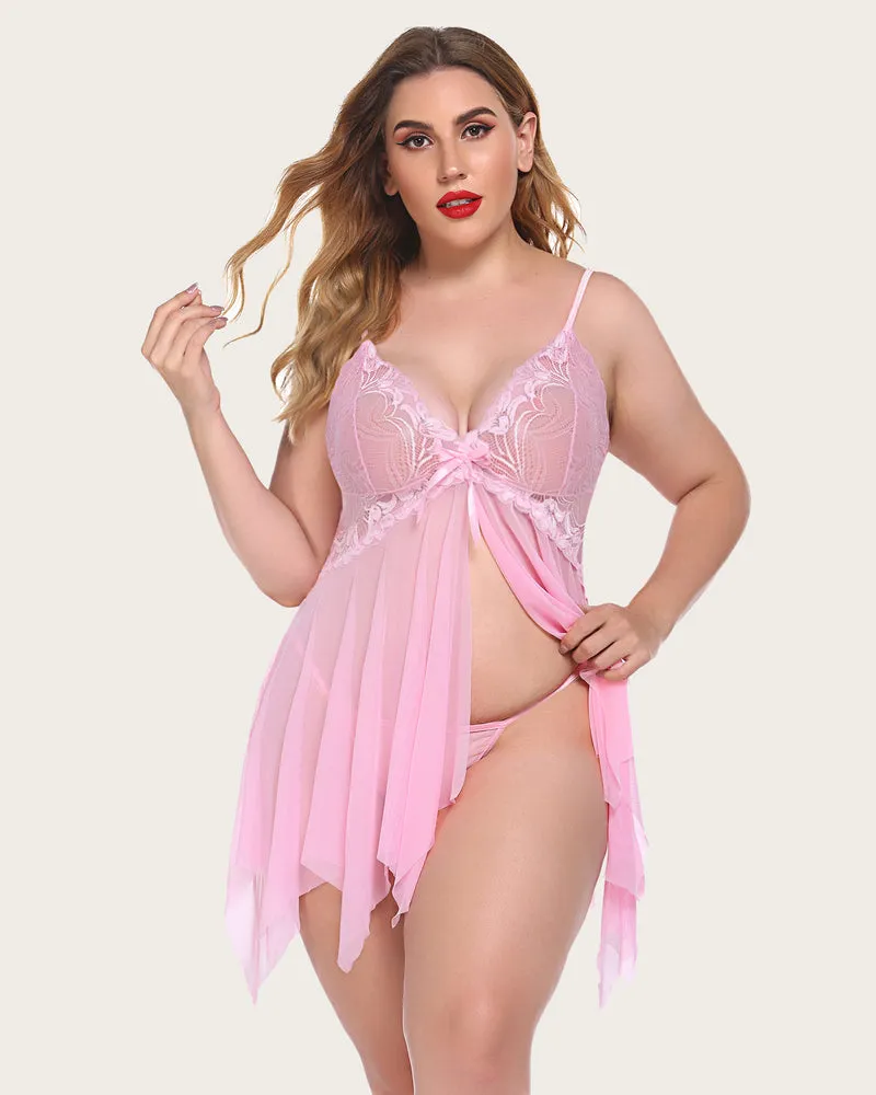 Lace Butterfly Babydoll Plus Size Lingeries