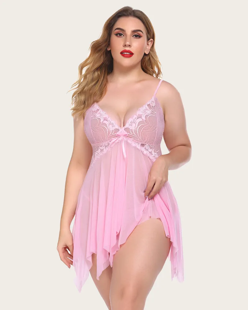 Lace Butterfly Babydoll Plus Size Lingeries