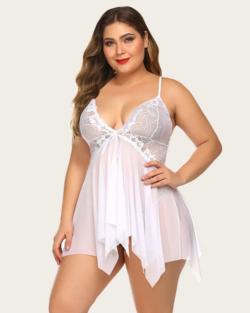 Lace Butterfly Babydoll Plus Size Lingeries