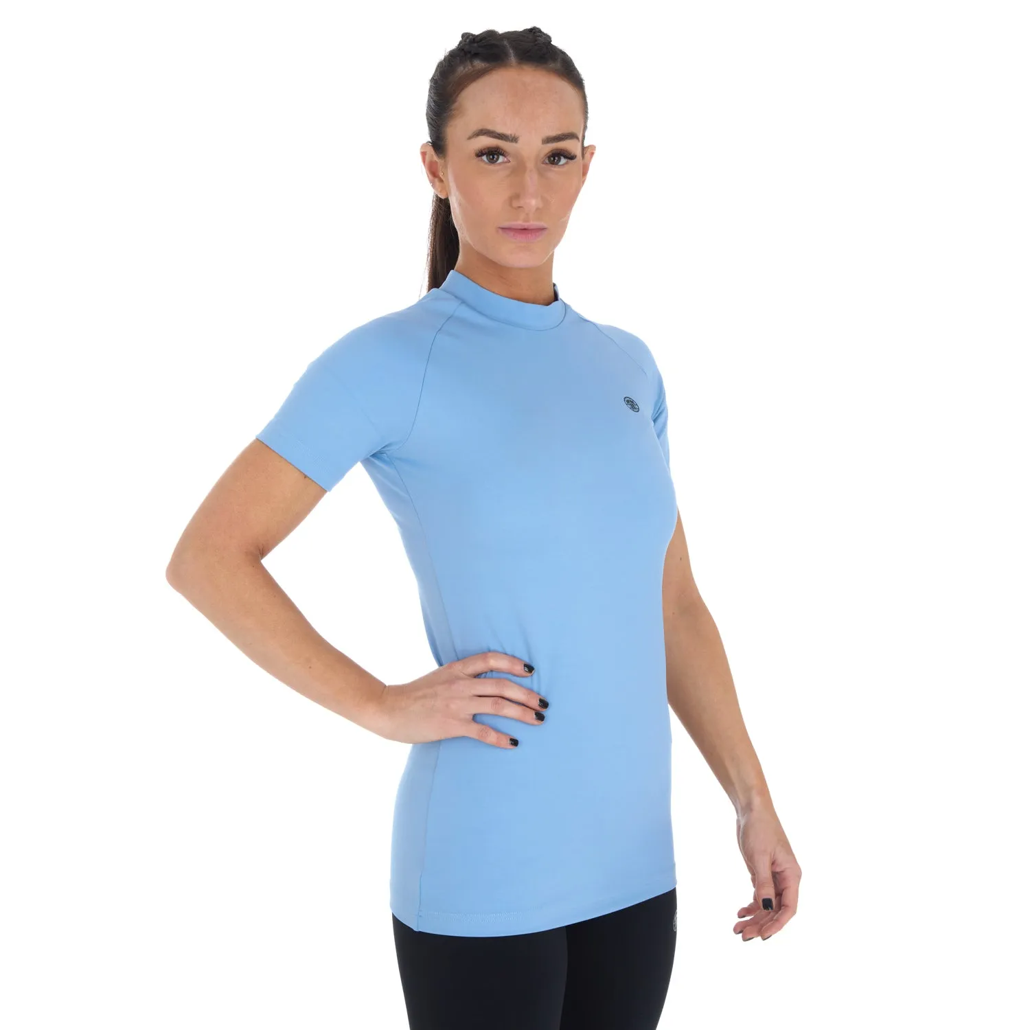 Ladies Fusion Short Sleeve Rash Guard - Blue