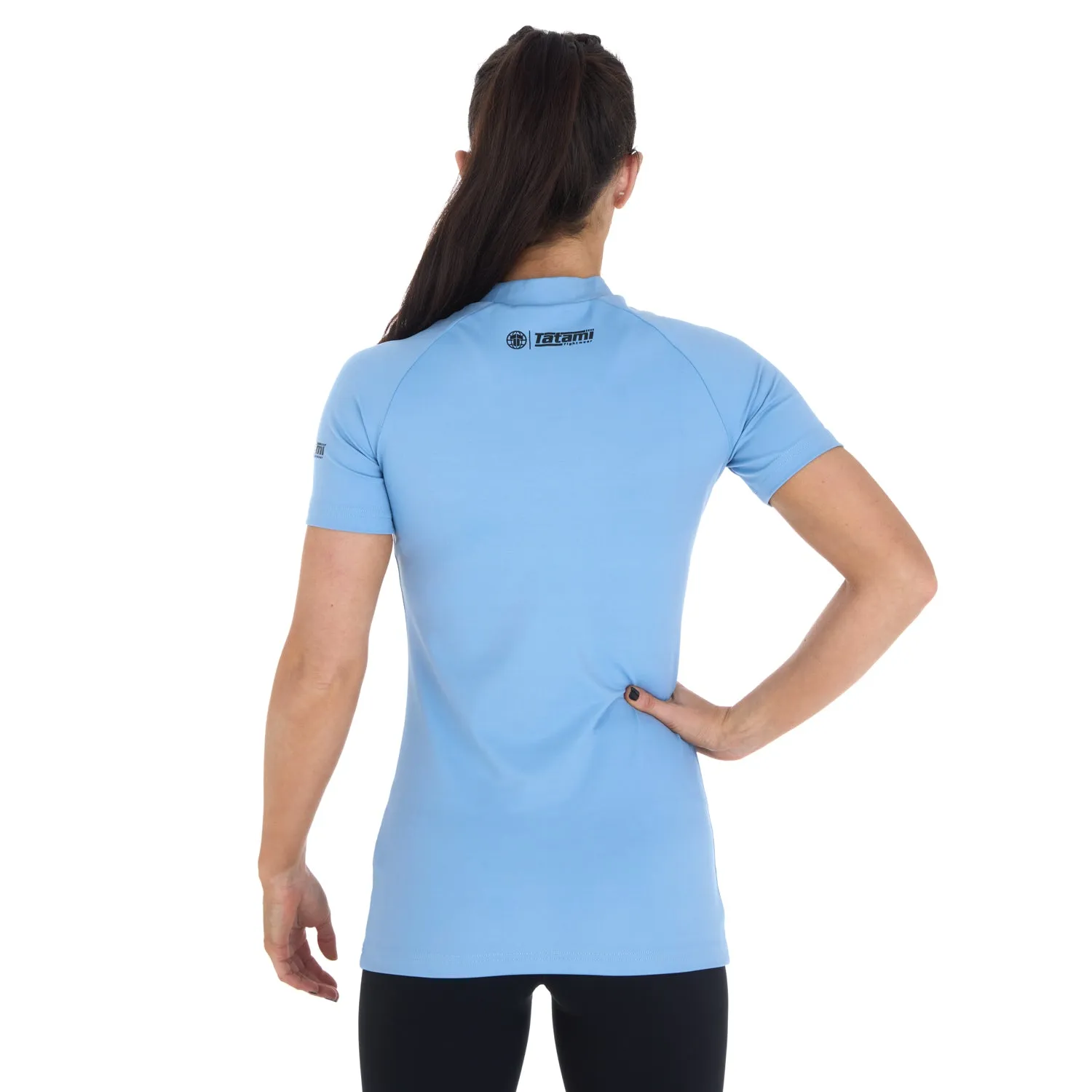 Ladies Fusion Short Sleeve Rash Guard - Blue