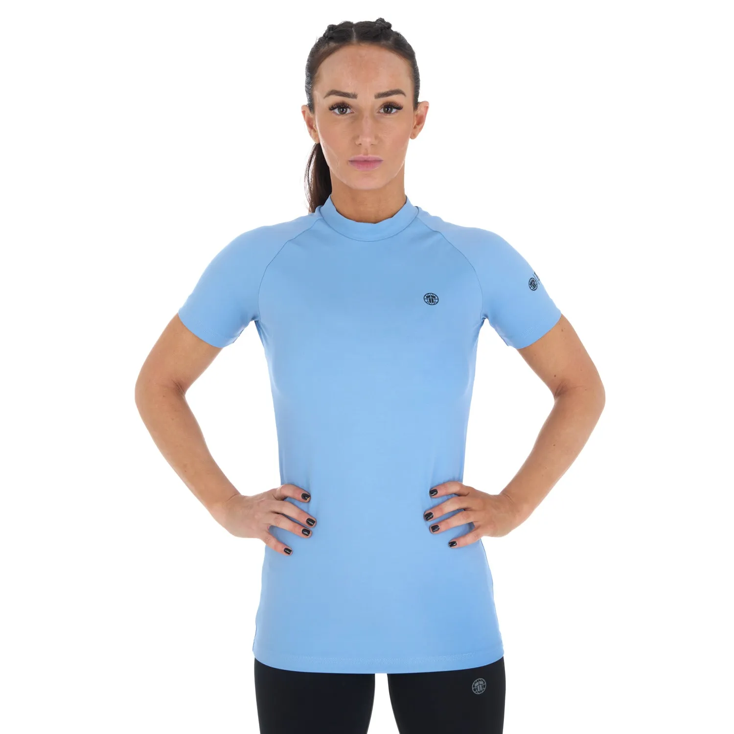 Ladies Fusion Short Sleeve Rash Guard - Blue