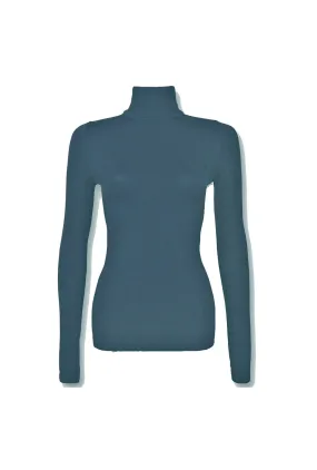 Long Sleeve Mock Turtleneck - Slate Blue