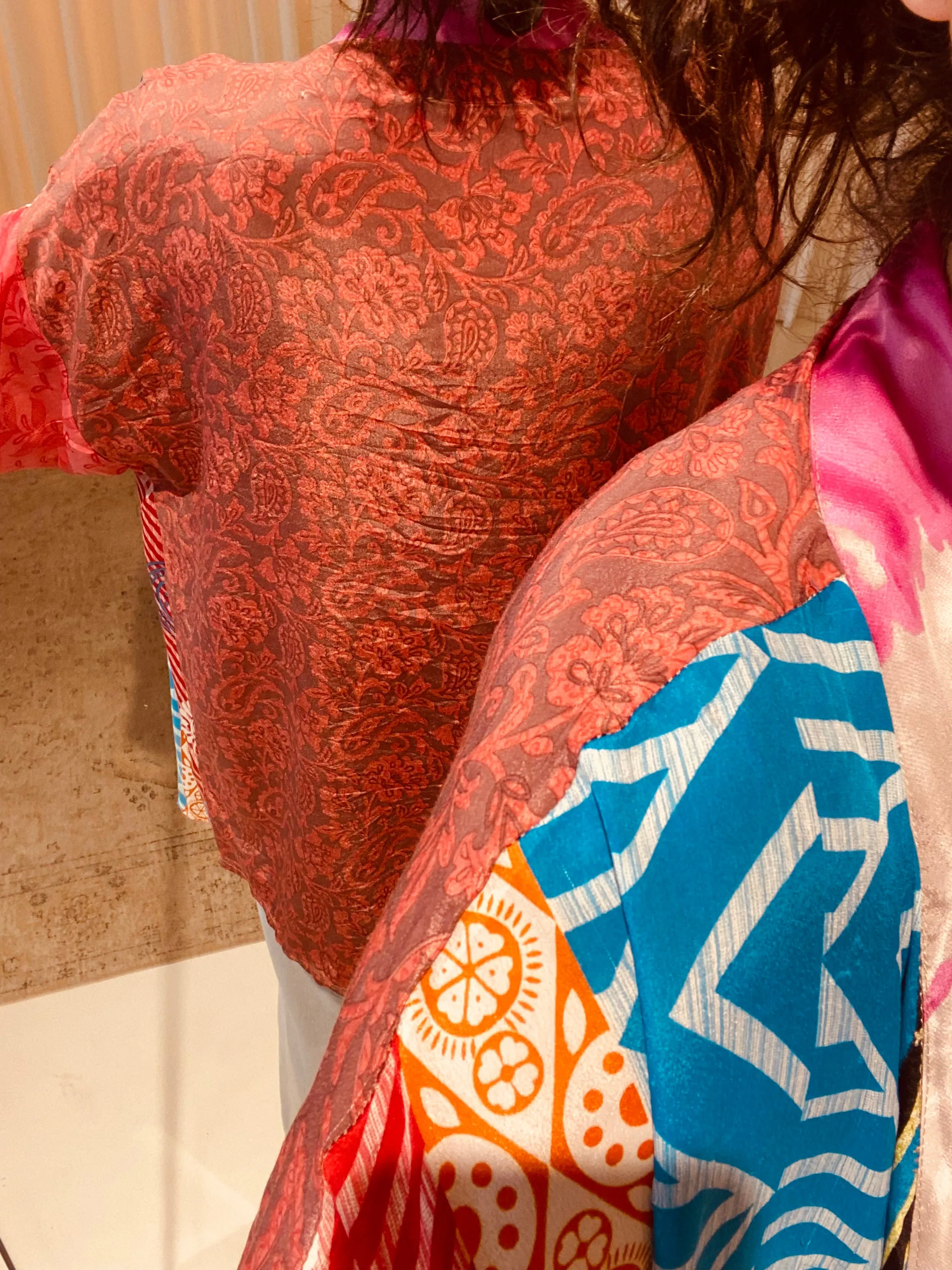 LOTUS KIMONO - PINK/BLUE