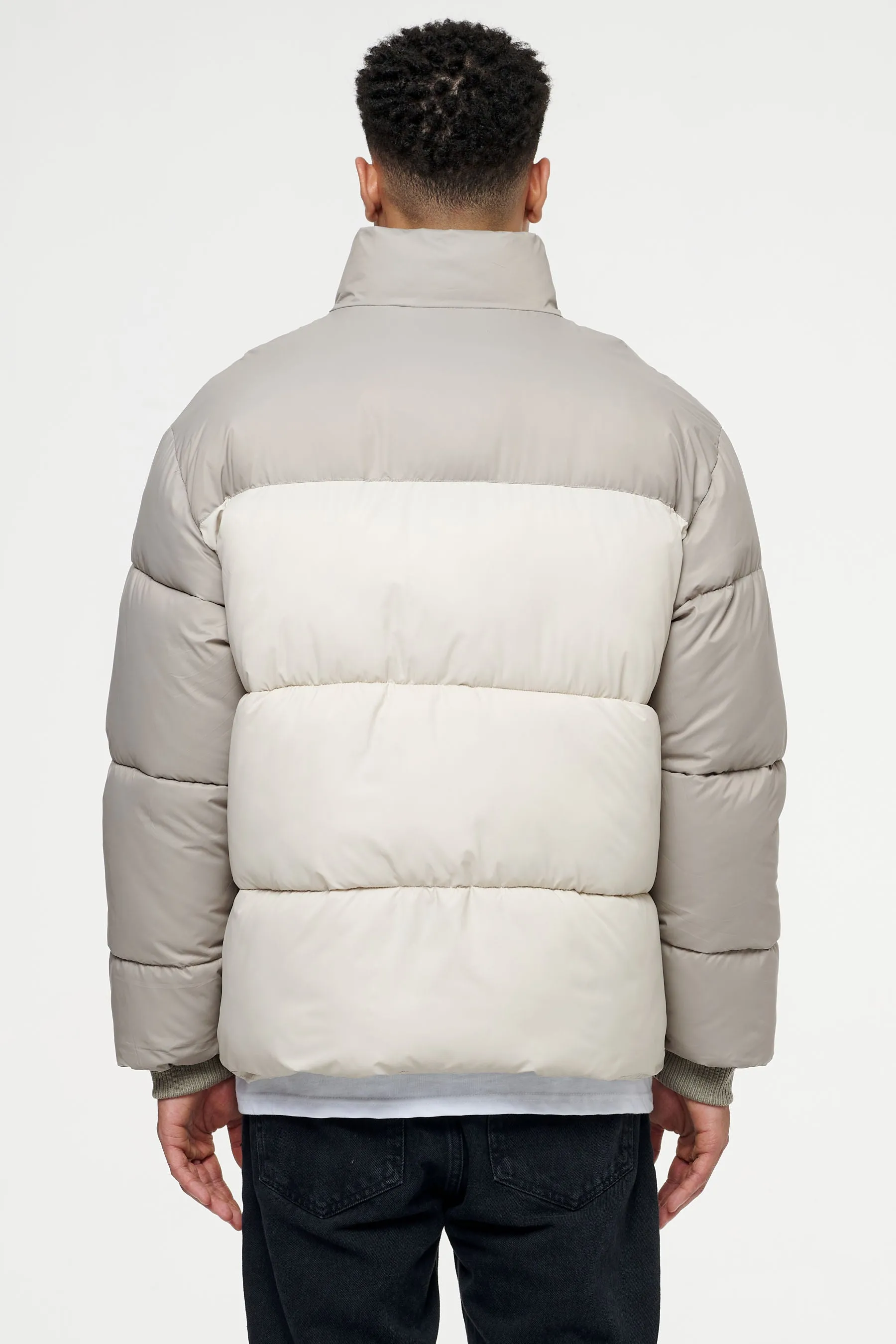 Marrero Patchwork Puffer Jacket Cream Earth