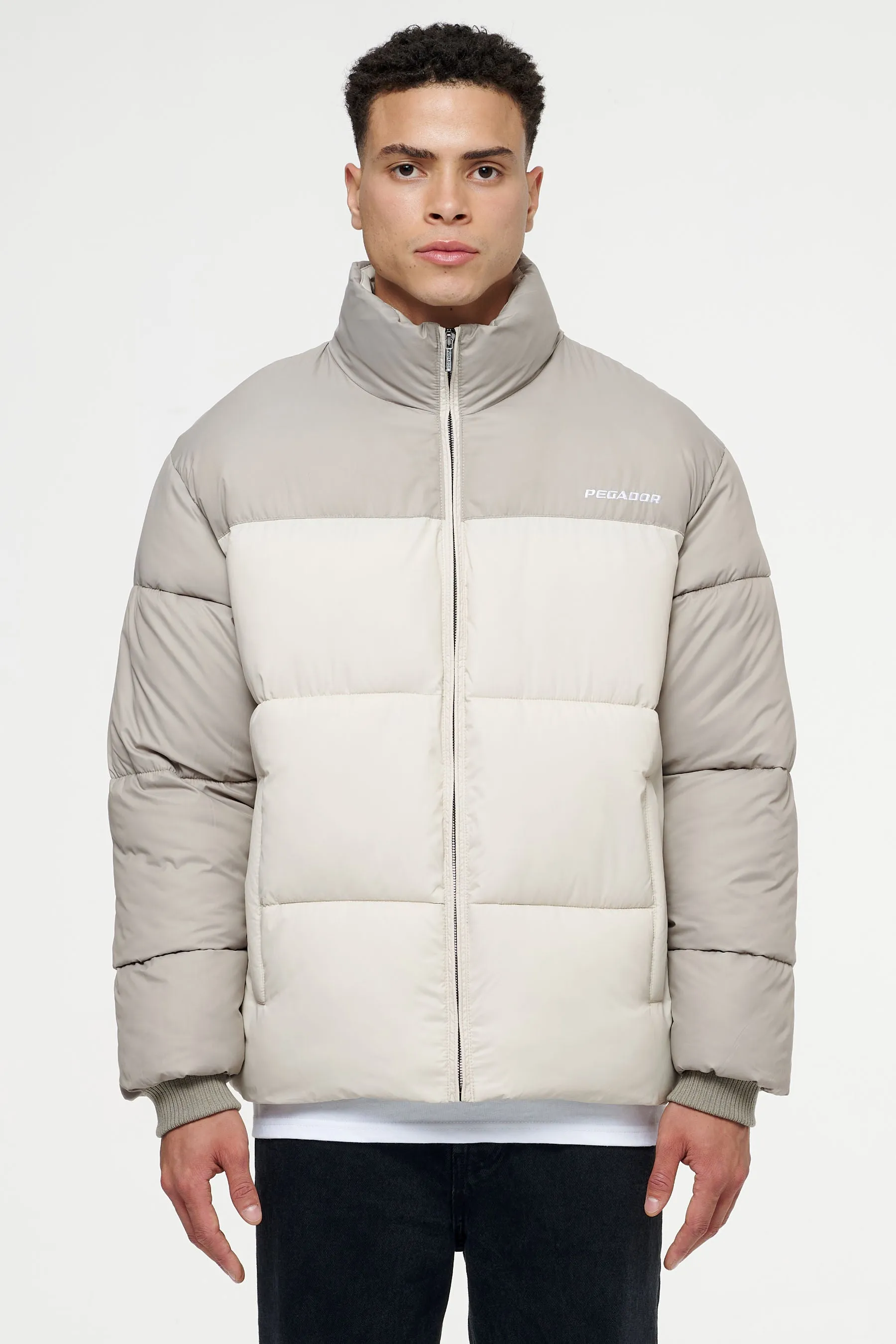 Marrero Patchwork Puffer Jacket Cream Earth