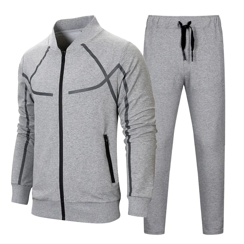 Men's Autumn Baseball Uniform Jacket Jogger Two Piece Set