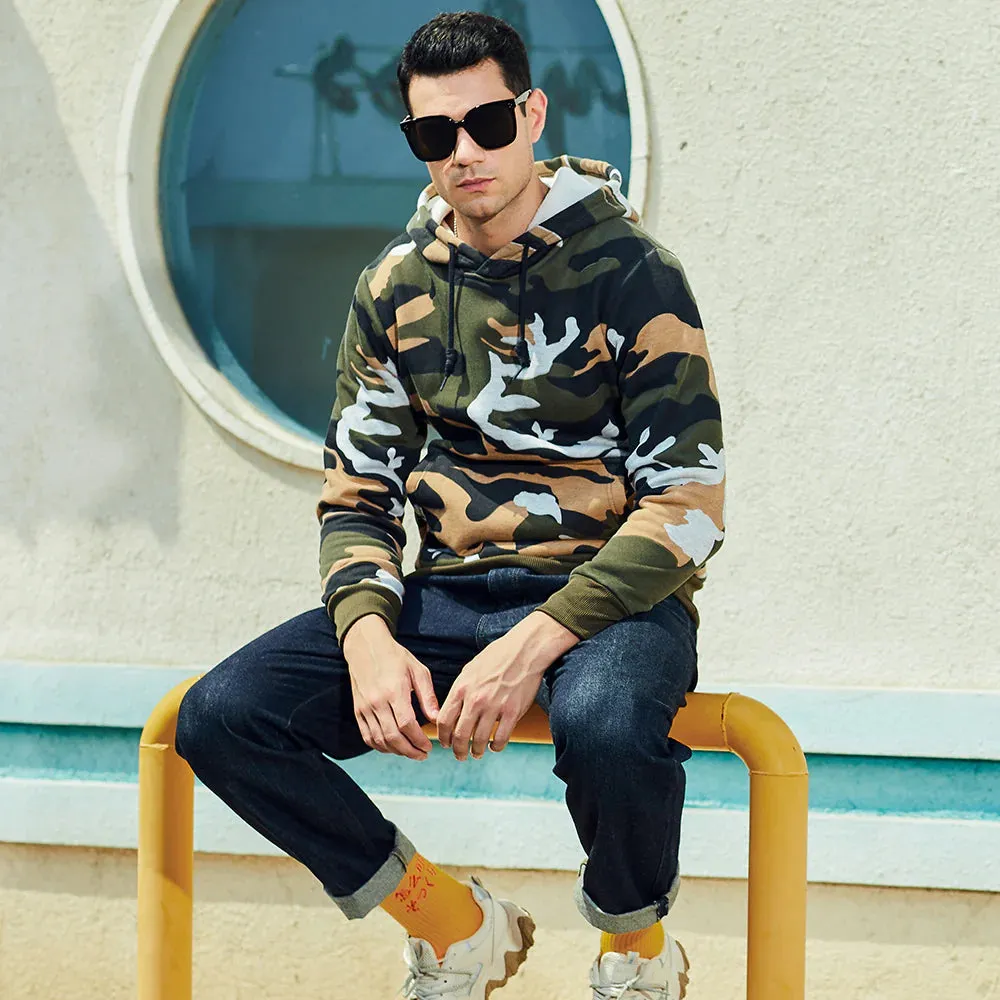 Men's Casual Camouflage Pattern Long-Sleeved Hoodies