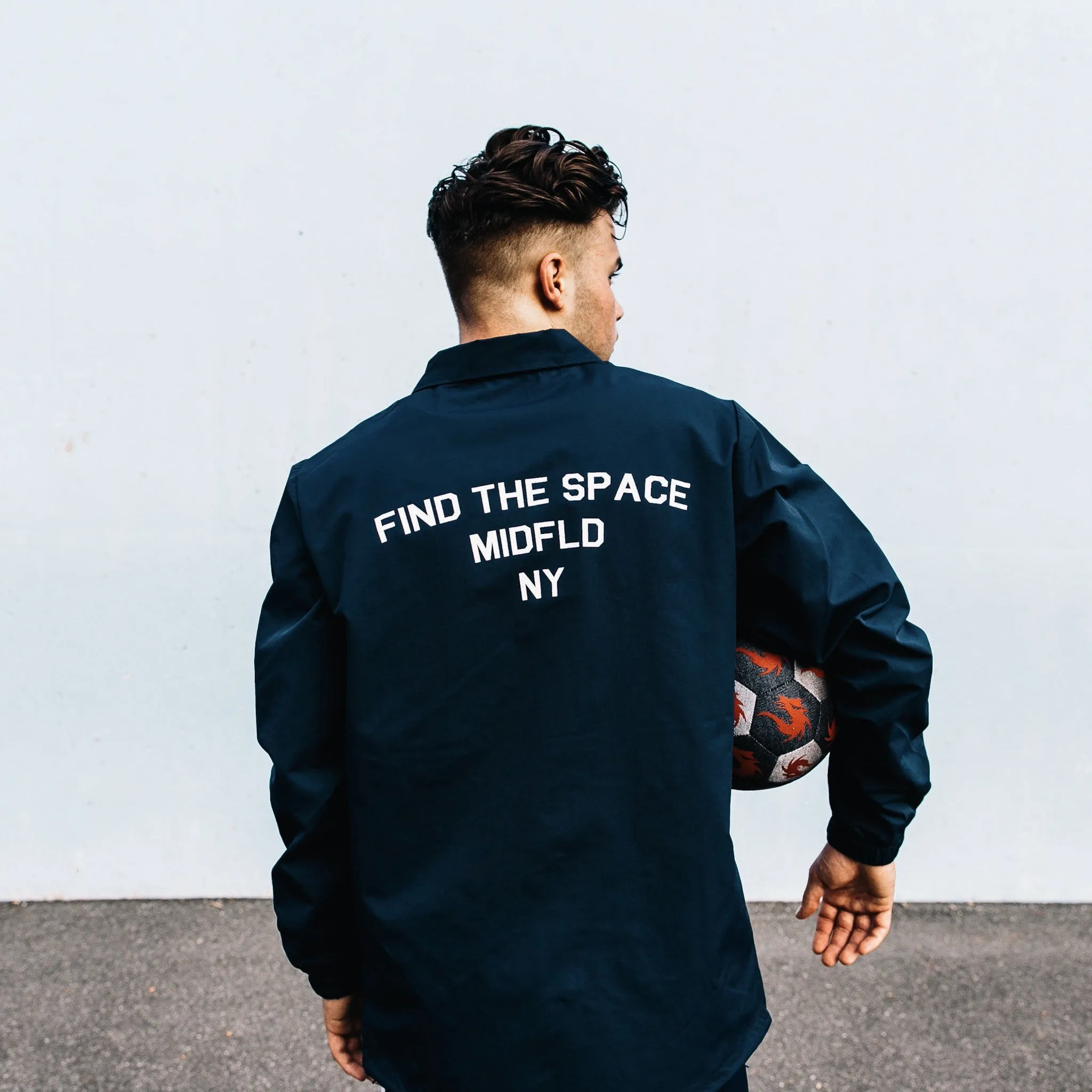 MIDFLD Enso Coaches Jacket - Navy Blue