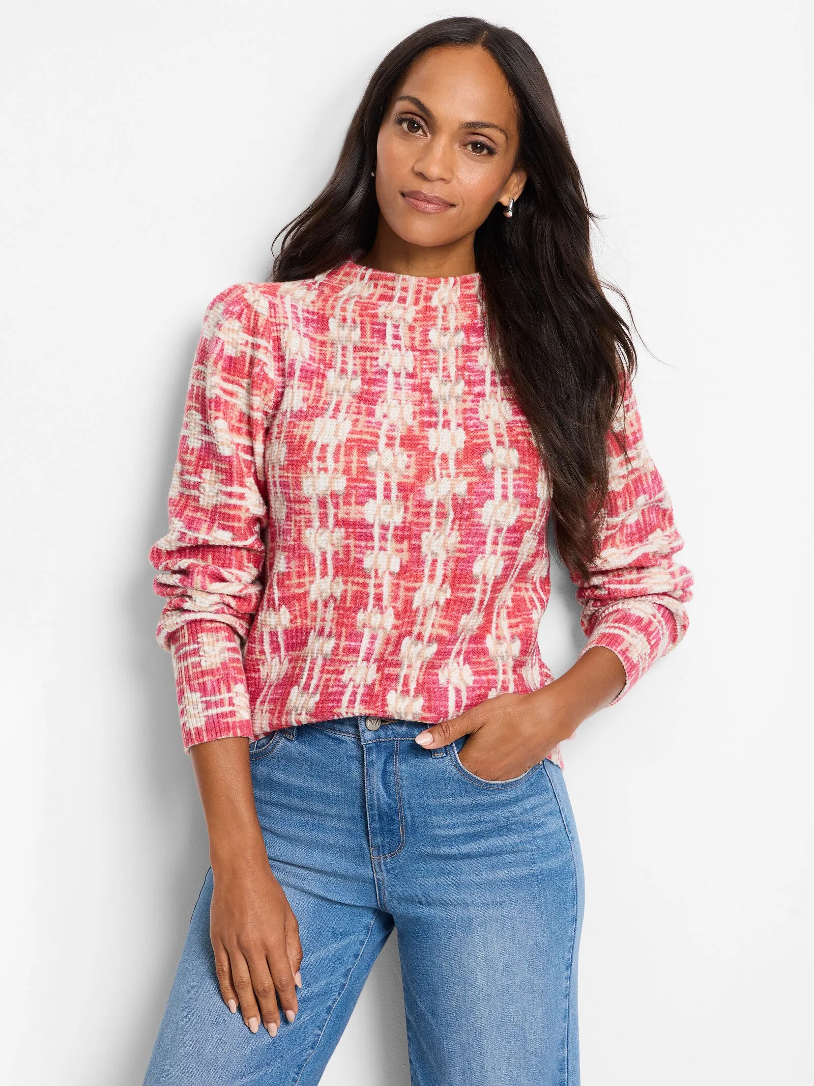 NIC ZOE Waffle Stitch Stamp Sweater