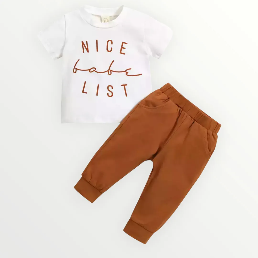 Nice Babe List Tee   Pants Set