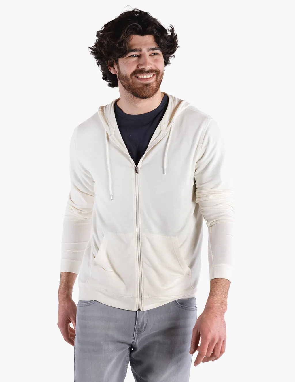 OATMEAL CASHMERE ZIP UP