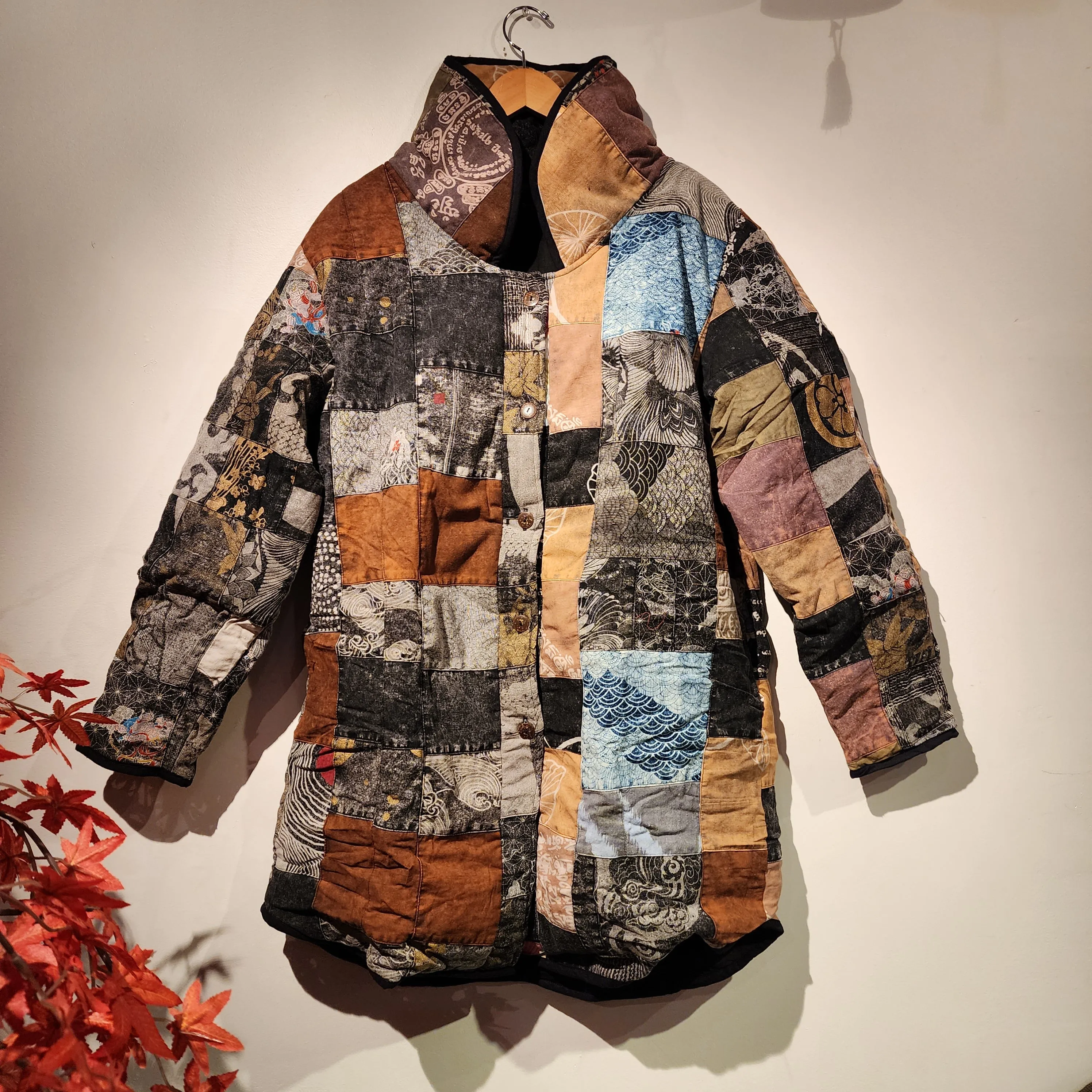 Patchwork Winter Jacket with pockets 2023