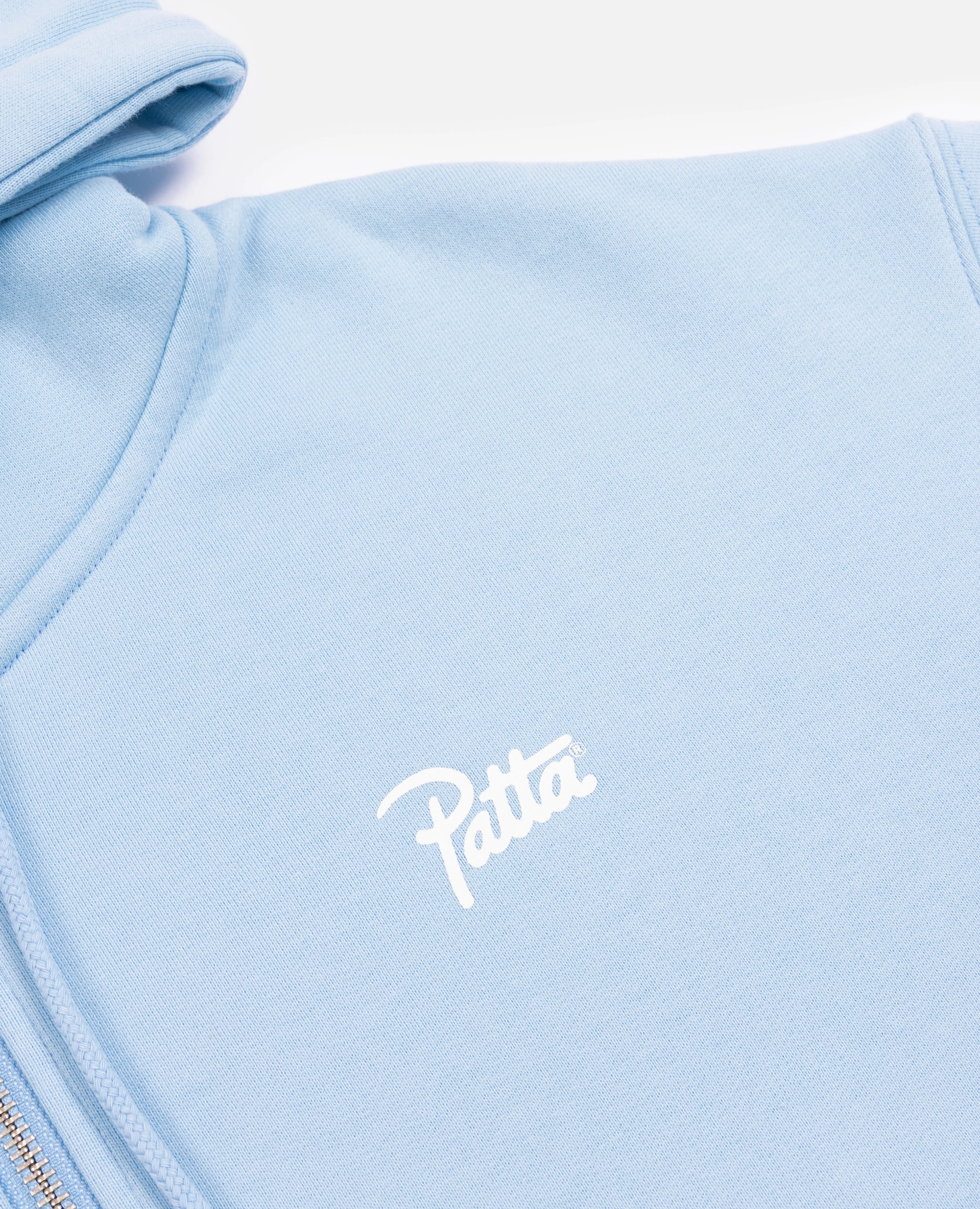 Patta Femme Basic Crop Zip Up Hooded Sweater (Blue Bell)