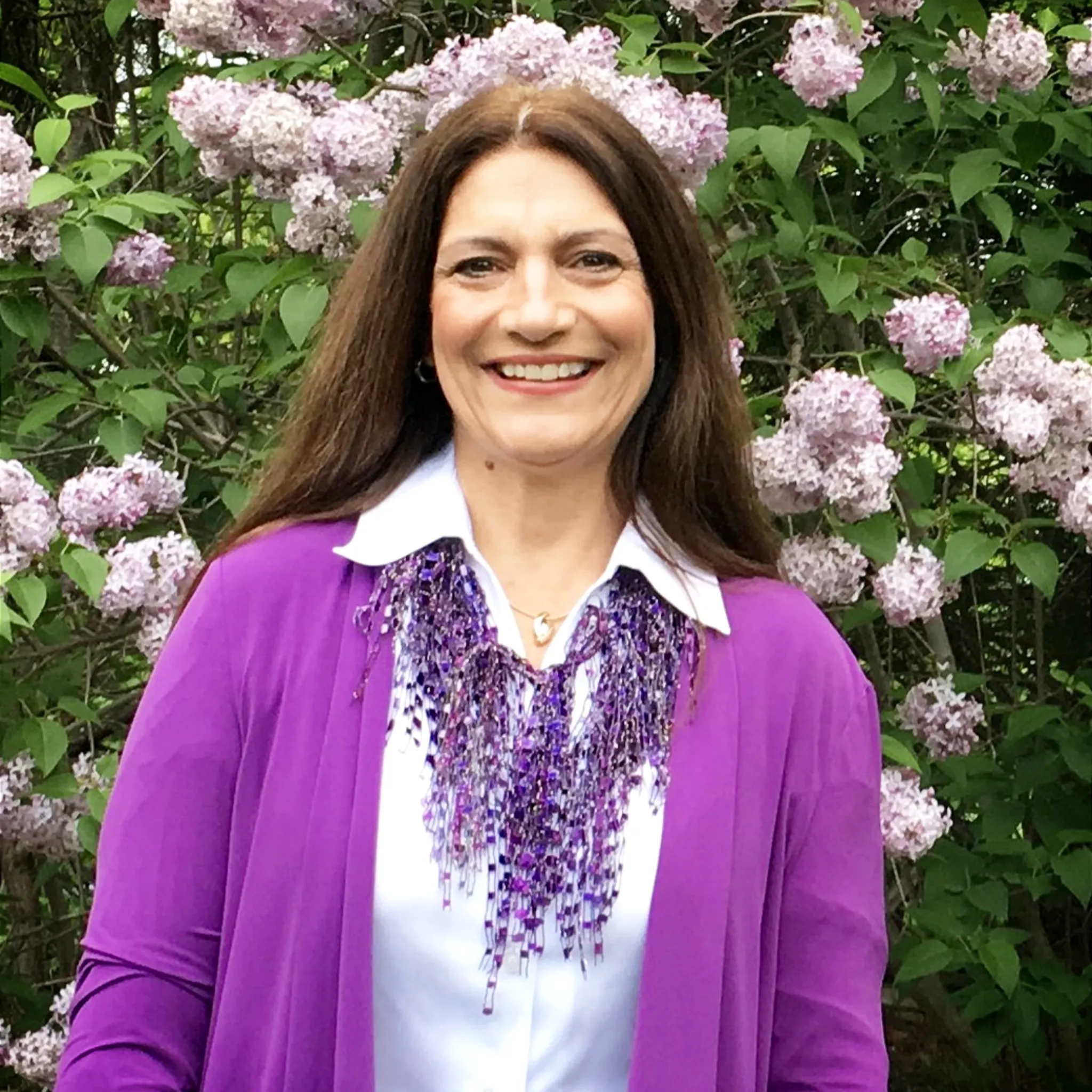 Purple Scarf Necklace - Amethyst