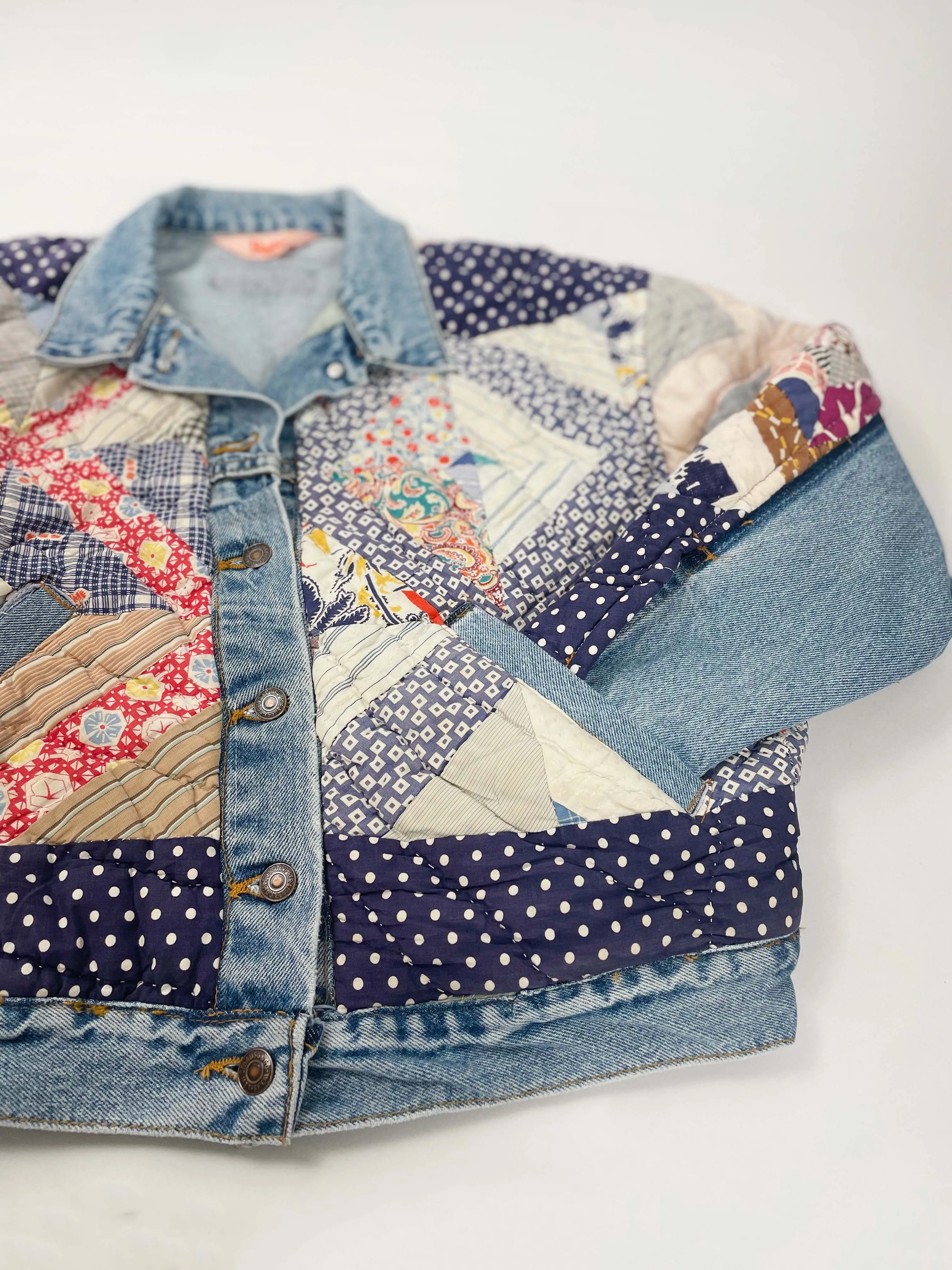 Quilted Patchwork Denim Jacket