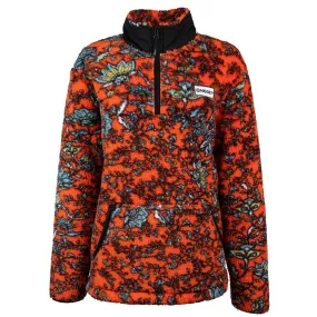 "Ladies Fleece Pullover" Red/Floral